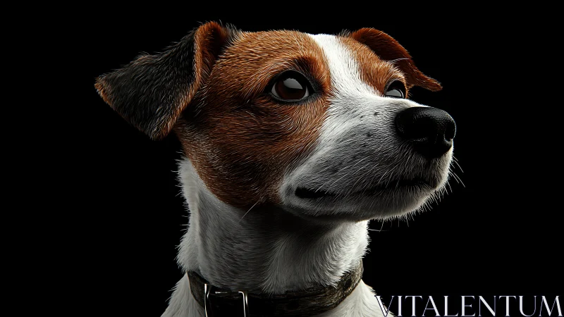 High-detail canine portrait with micro-level fur rendering and rim light