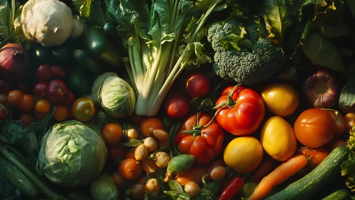Harvest riot of market-fresh vegetables in glowing color.