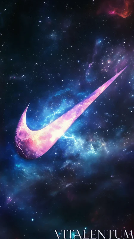 Neon swoosh drifts through a vibrant, electric cosmic nebula