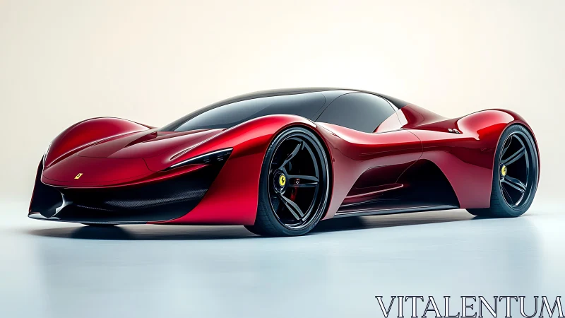 Crimson electric hypercar showcases fluid aerodynamic sculpture.