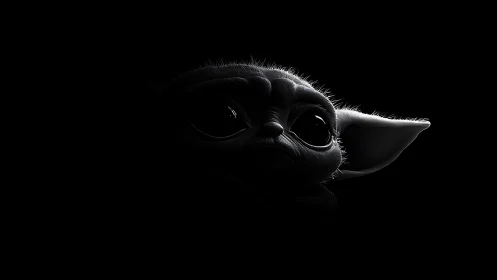 Alien child creature rendered in dramatic low key lighting