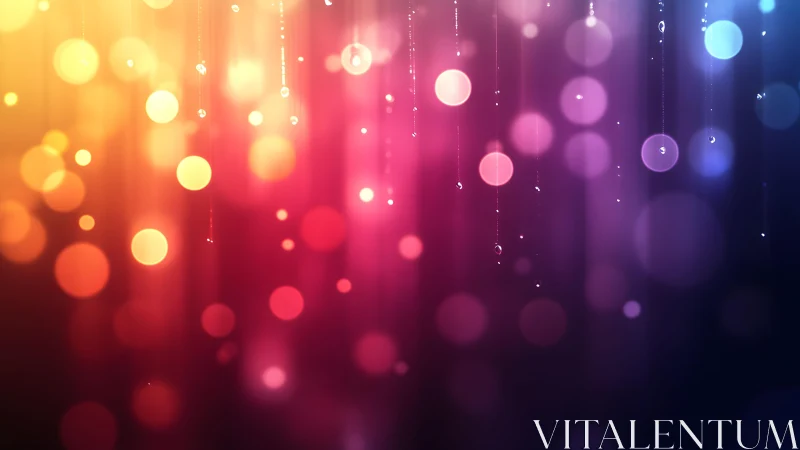 Vibrant bokeh light background with glowing drops, abstract style.