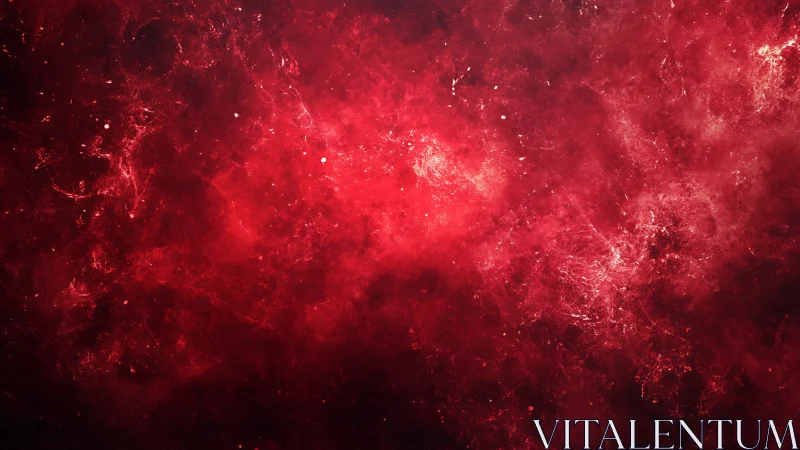 Crimson nebula cloud with glowing cosmic dust field.
