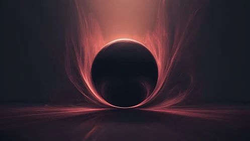 Orb of dusk pirouettes within a halo of crimson light