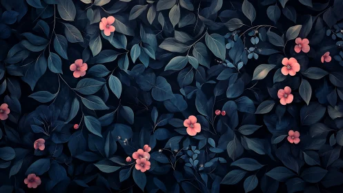 Coral Blooms in Twilight Garden.