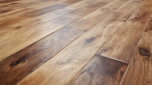 Warm rustic hardwood floor with natural grain detail.