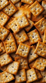 Golden Square Crackers Arranged in Pattern.