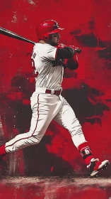 Dynamic baseball swing illustration isolates kinetic athletic form