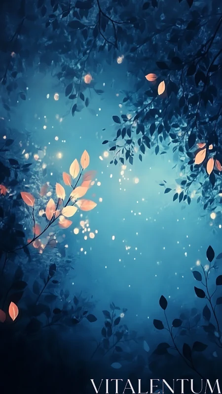 Whispered Glade of Firefly Light and Ember-Touched Leaves.