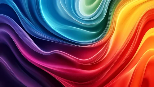 Vibrant fluid spectrum waves flow across luminous canvas.