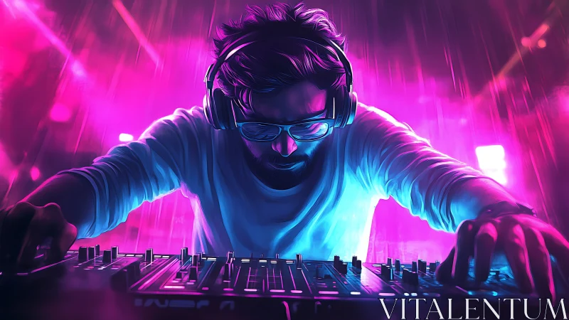 Electric night DJ leans into glowing beats with bold focus