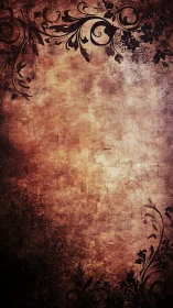 Vintage floral parchment background with warm rustic charm.