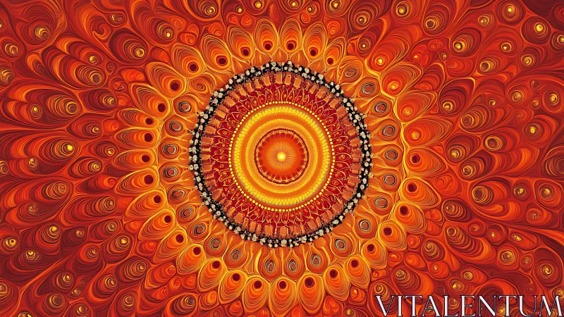 Radiant orange mandala glowing with swirling warmth and light.