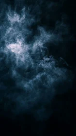 Dark atmospheric smoke cloud swirling in moody blue tones.