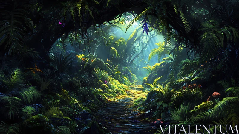 Luminous Jungle Path Through Paradise.