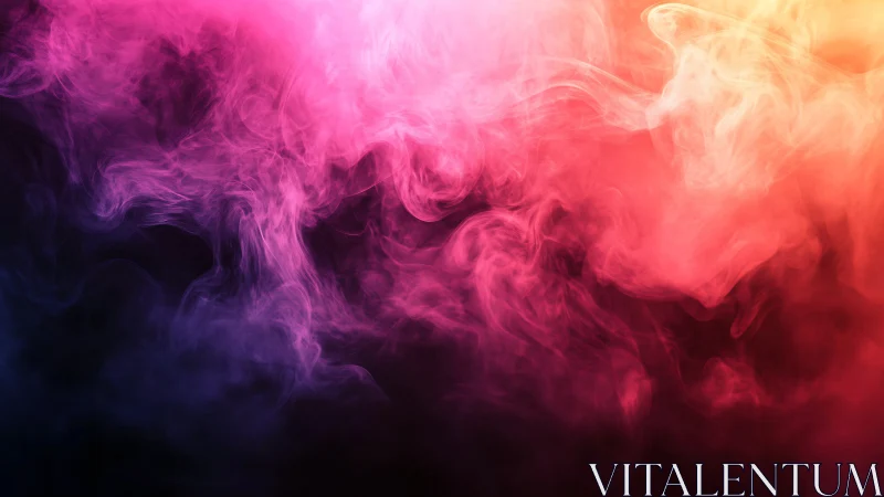 Vibrant pink and orange smoke swirls create a dreamy haze