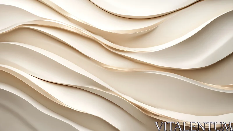 Layered cream wave surfaces form overlapping curved bands