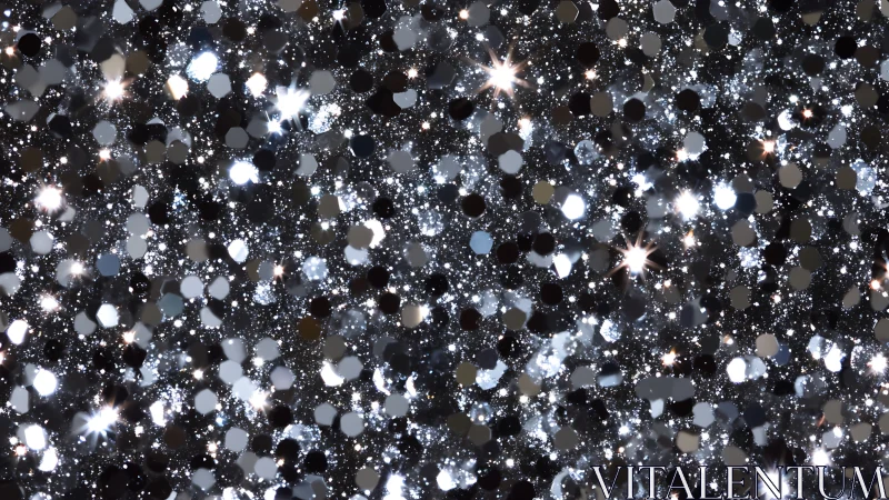 Silver bokeh glitter texture captures dense specular highlights