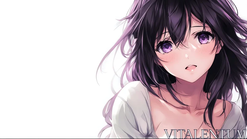 Violet-eyed daydreamer caught in a hush of morning light.