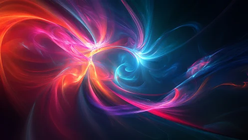 Fractal energy streams intertwine in luminous multicolor vortex field