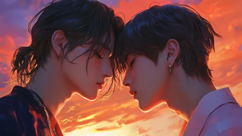 Twin Souls Ignite: Luminous Convergence at Golden Hour.