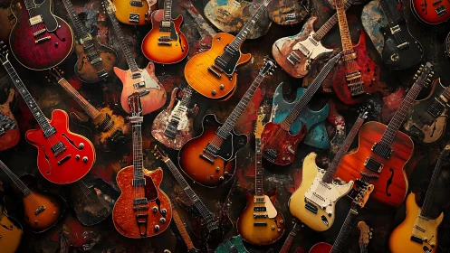 Guitar lovers meet a vivid wall of colorful electric dreams