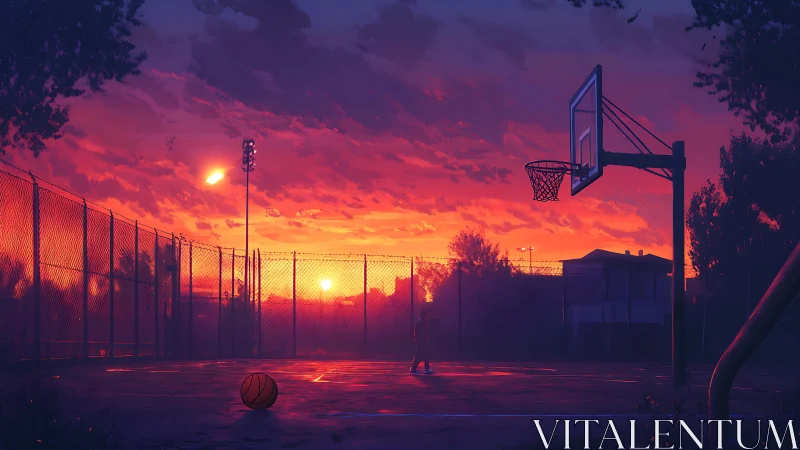 Sunset court holds one last quiet game with the sky