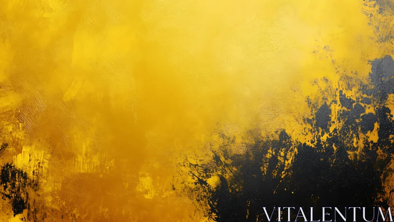 Textured yellow and black abstract gradient oil composition.