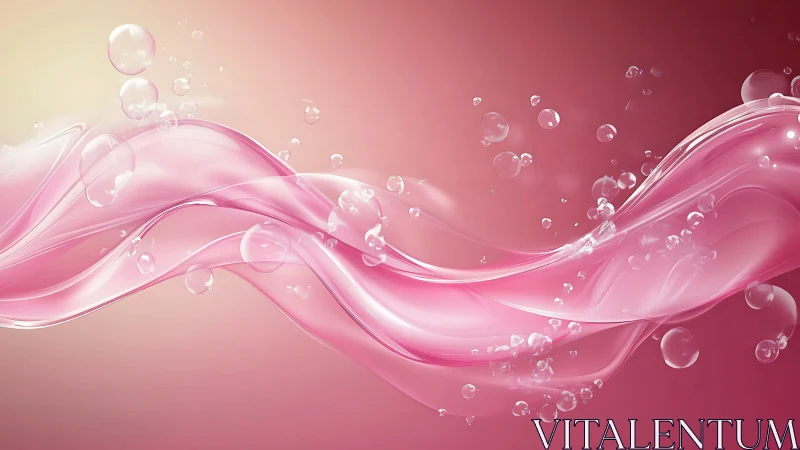 Translucent pink waveforms intersect against a gradient field