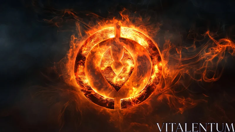 Fiery Geometric Symbol Radiates Intense Luminous Energy