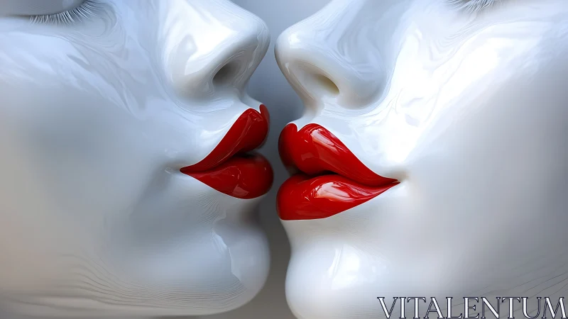 Crimson Whispers Meet White Solitude.