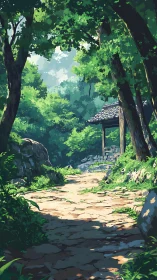 Forest Path Architecture: Digital Landscape Through Canopy.