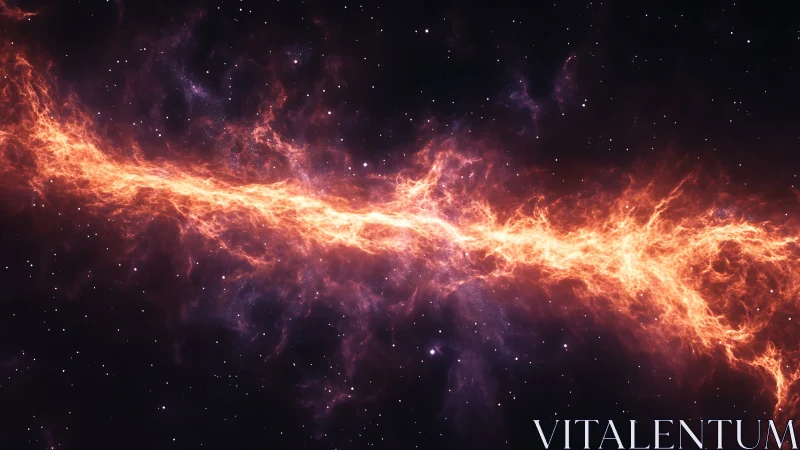 Digital nebular filament with luminous plasma fracture line.