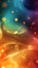 Vibrant bokeh gradient with swirling light waves background.