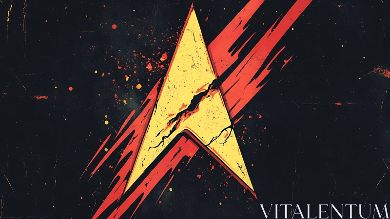 Bold lightning badge streaking through deep cosmic night.