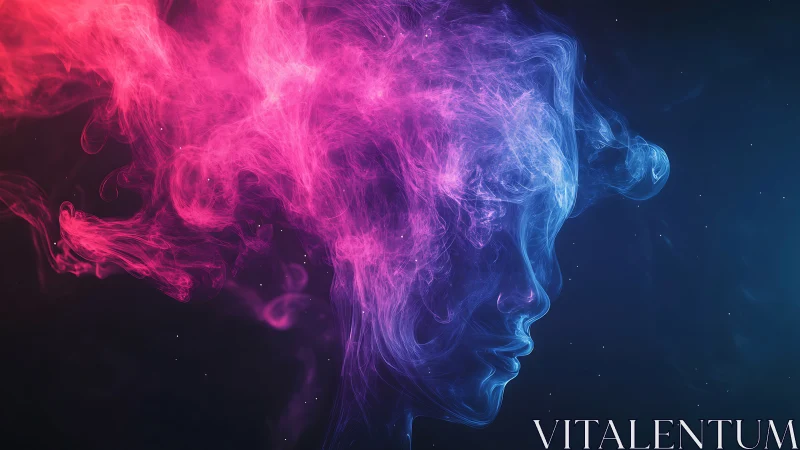 Dreamy nebula portrait glowing with soft cosmic color.