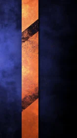 Copper faultline slices boldly through midnight indigo haze