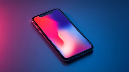 Modern Smartphone with Gradient Wallpaper Display.