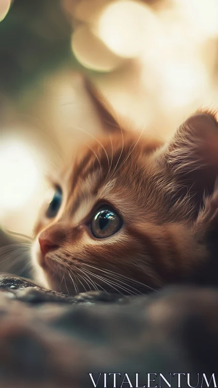 Domestic cat in soft ambient lighting displaying detailed facial features