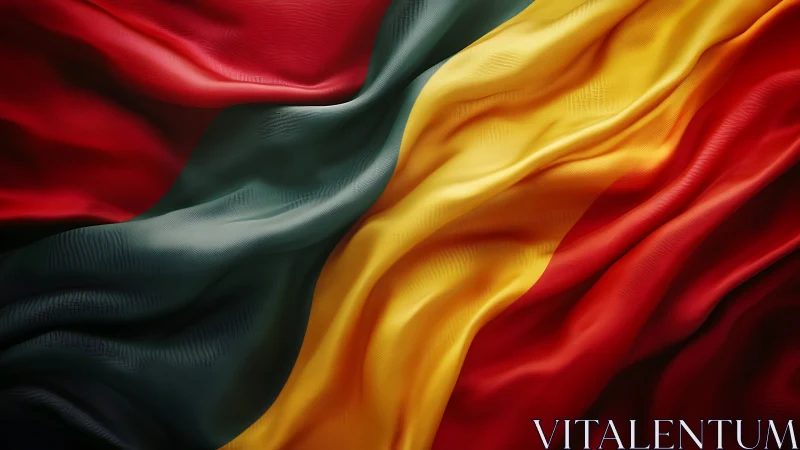 Flowing tricolor fabric waves evoke pride and vibrant motion