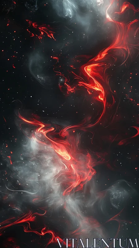 Cosmic Fire Dance Through Starlit Void.