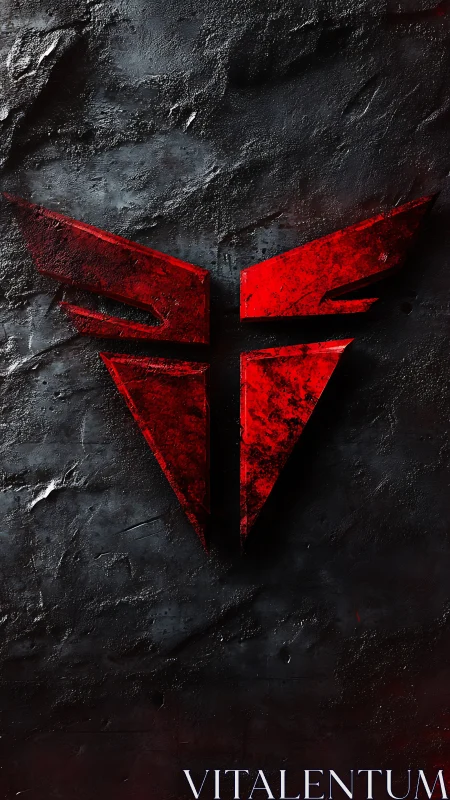 Crimson alloy sigil slices through the charcoal void tonight