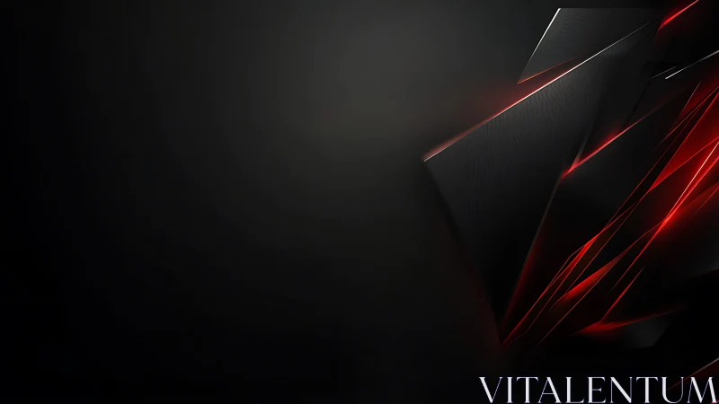 Futuristic black abstract background with sharp red neon accents.