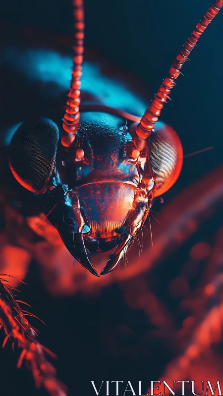 Electric close-up reveals a bold, otherworldly insect face