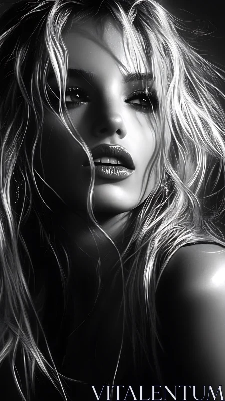 Shimmering monochrome portrait savors soft light and mystery