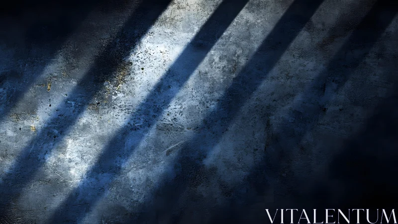 Dramatic Concrete Wall with Blue Shadows in Moody Lighting.
