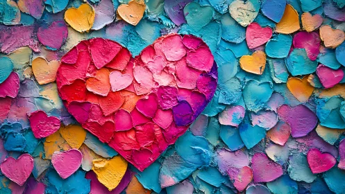 Layered Heart Composition in Vibrant Pigmented Petals.