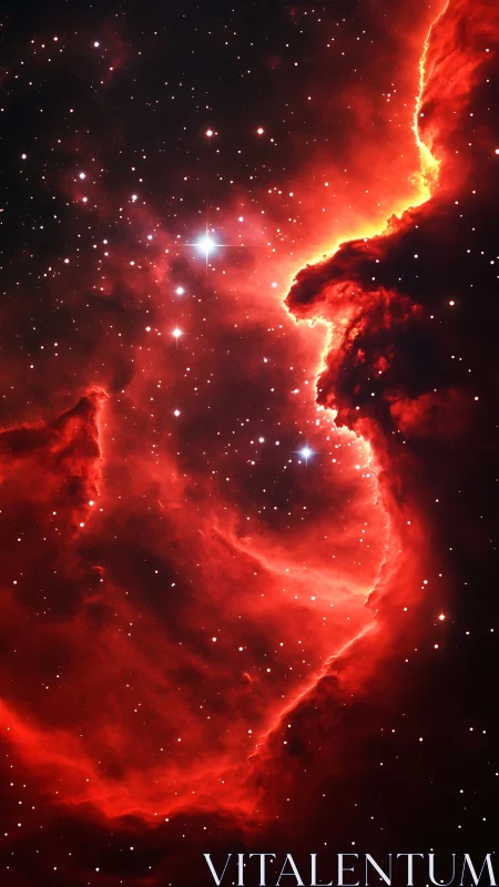 Cosmic ember dragon curls through a star-salted void.