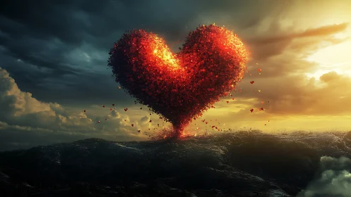 Glowing Love Rises Above the World