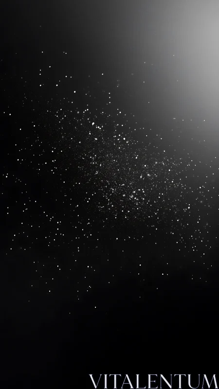 Glittering dust cloud drifting across deep black void.